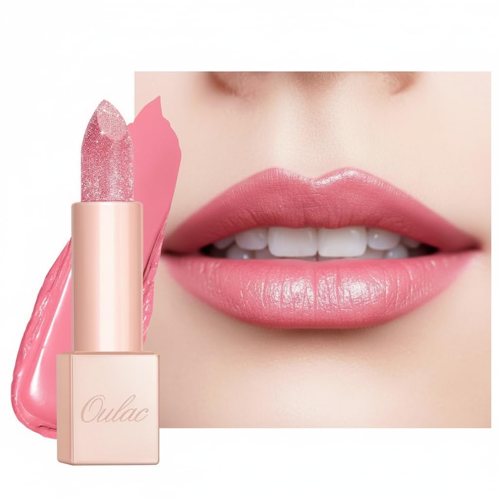 Oulac Infinity Moisture Lipstick - Pink Lip Blam for Extremely Dry, Cracked Lips, Diamond Shimmer & High Shine, Long-Lasting Hydration Lips, Vegan & Clean Beauty Formula, 4.5g (PG10) Pink Moon — image 1