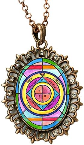 Solomons 5th Saturn Protection of Home From Theft Copper Rhinestone Pendant
