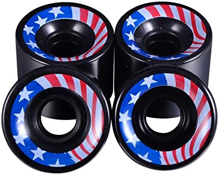 Penny Board Wheels - Skateboard Wheels 59mm 78a - Kids Cruiser & Longboards - Patriotic American Flag Design Colorful Skate Board Gear - Fun Set of Four