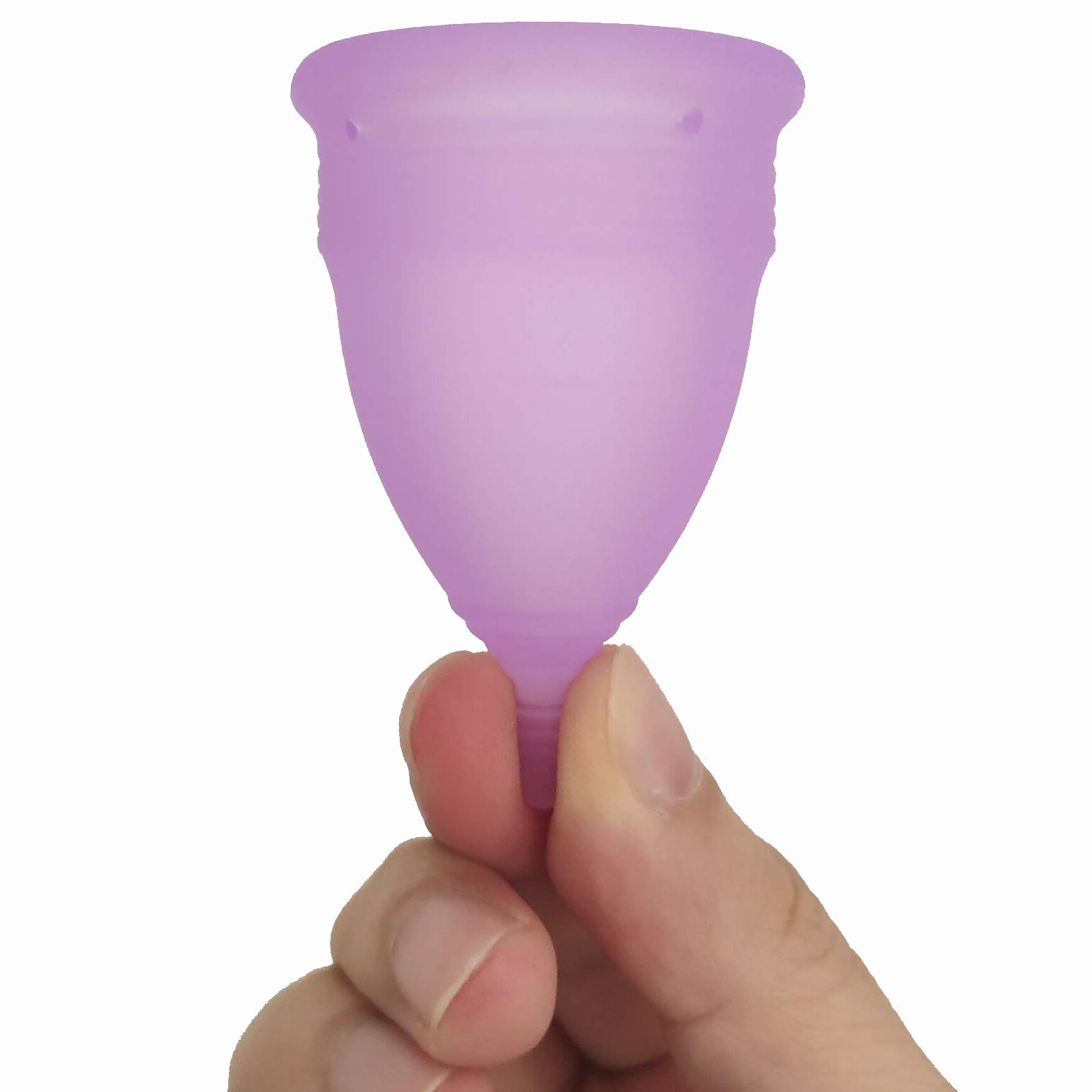 𝙈𝙚𝙣𝙨𝙩𝙧𝙪𝙖𝙡 𝘾𝙪𝙥𝙨 Reusable Menstrual Cup Set of 4, Period Cup, 2 pcs Small and 2 pcs Large (Purple and White)