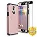 TJS Phone Case Compatible with Samsung Galaxy A6 2018, Dual Layer Hybrid Shockproof Drop Protection Impact Rugged Cover (Rose Gold)