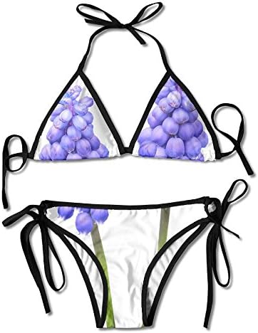 Unique Hyacinth Bulb Blue Padded Top Bottom Bikini Swiming Suit Two Piece Suits