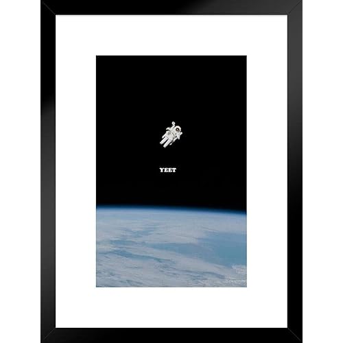 Poster Foundry Yeet Me Into Space Astronaut Funny Dank Meme Matted Framed Art Print Wall Decor 20x26 inch