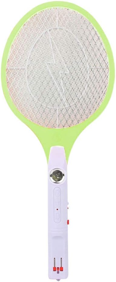 Pathside Electric Mosquito swatter Charging LED Lighting Energy Saving Electric Mosquitoes Clapping Electric Tennis Bats Holding Racket Insects Flying Insects wasp Fly swatter (Green)