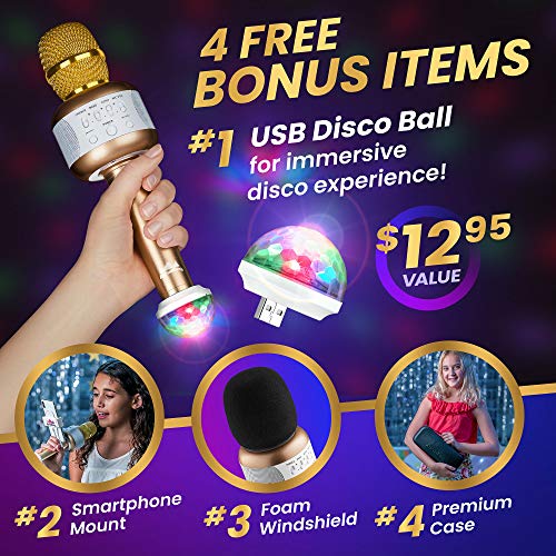 KaraoKing Karaoke Microphone Wireless, Bluetooth Karaoke Machine for