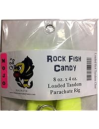 Agua Azul Candy Rock Candy, 8 oz y 4 oz de pescado Mojo señuelo cargado con 9 inch Swimbait Shad cuerpos Tandem equipado de paracaídas y listo