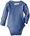 L'ovedbaby Unisex-Baby Newborn Organic Gl'oved-Sleeve Bodysuit, Slate, 0-3 Months