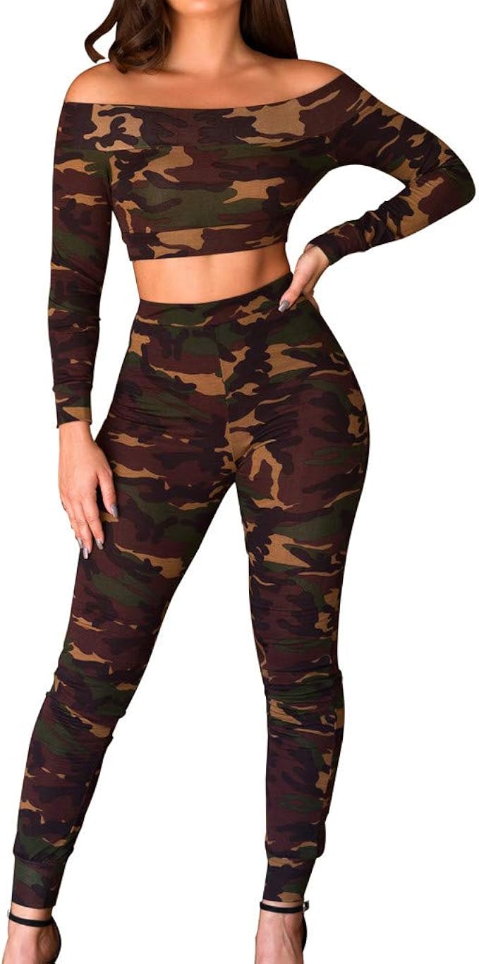 camo pants and crop top