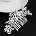 TINKSKY Bridal Hair Pieces Tiara Hair Pins Women's Crystal Rhinestones Pearls Decor Flower Style Hair Comb Clip