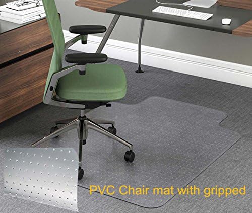 Polycarbonate Chair Mat for Carpet with Lip for High Pile Carpet Floors by Alexes, 36" x 48" - Multiple Sizes - Clear, Studded, Carpet Floor Protection Mat