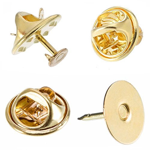 120 Pairs Butterfly Clutch Metal Uniform Badge Tie Tacks Pin Back Replacement with 8mm Length Blank Pins for Craft Making, Silver and Gold