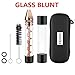 Glass Tool Set for Herb Leaves & Spices with 4 x O-Rings, 3 x Rubber Caps，2 x cleaning brush，Drawstring Bag and Fine Box (ROSE GOLD)