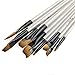 StarVast Painting Brushes, 12pcs Professional Angled Paint Brush Set for Watercolor/Oil/Acrylic/Crafts/Rock/Face Painting and Gouache - White