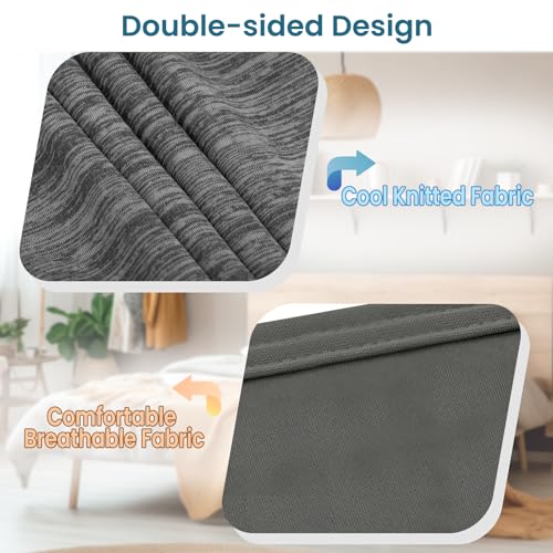 WOLTU Cooling Blanket 2 in 1, Summer Blanket Arc-Chill, Q-Max > 0.45, Double-Sided Blanket for Summer, Self-Cooling, Breathable, Lightweight, 150 x 200 cm, Grey