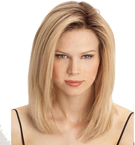Amorwig Shoulder Length Straight Bob Hair Wig for Women Darker Blonde
