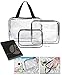 JAVOedge 3 Piece PVC Clear Toiletry / Cosmetic / Storage Travel Bag Set with Handle, Zipper Closure