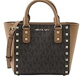 MICHAEL Michael Kors Women's Sandrine Stud Small Crossbody Bag, Style 35H7GD1C1B, Brown Acron