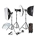 Godox SK400 3 x 400W Flash Kits for Photographic Lighting - Strobes, Barn Doors, Light Stands, Triggers, Umbrellas, Soft Box, Carrying Case