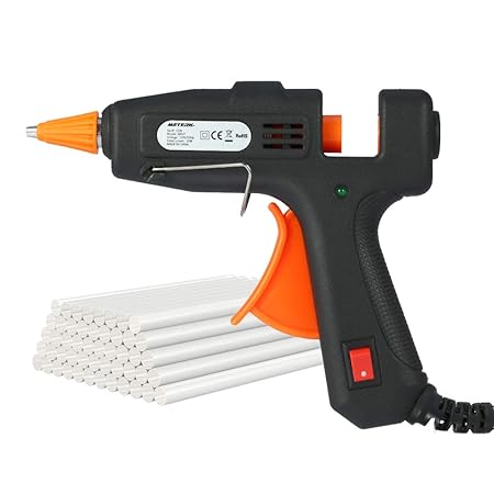 Heißklebepistole, Meterk 20W Heißklebepistole mit 50 Stück Heißklebesticks Transparente Klebesticks für DIY Kunst und Handwer