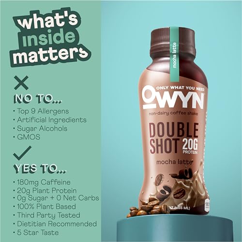 OWYN Doubleshot Dairy Free Keto Protein Coffee Shake, Variety Pack, 0g