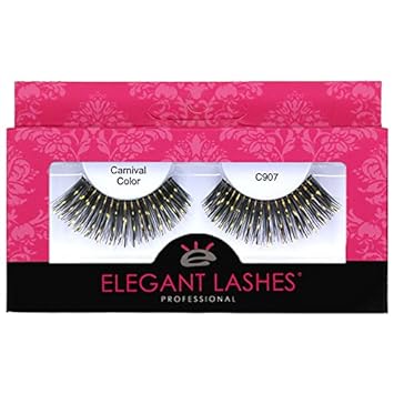 Amazon Com Elegant Lashes C907 Premium Color False Eyelashes