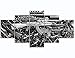 Damaged Weapon Gun Canvas Print Pictures Framed, Modern Contemporary Paintings on Canvas Posters and Prints Wall Art for Living Room Bedroom Home Decor Gallery-wrapped Art 5 Piece Set (60''W x 32''H)