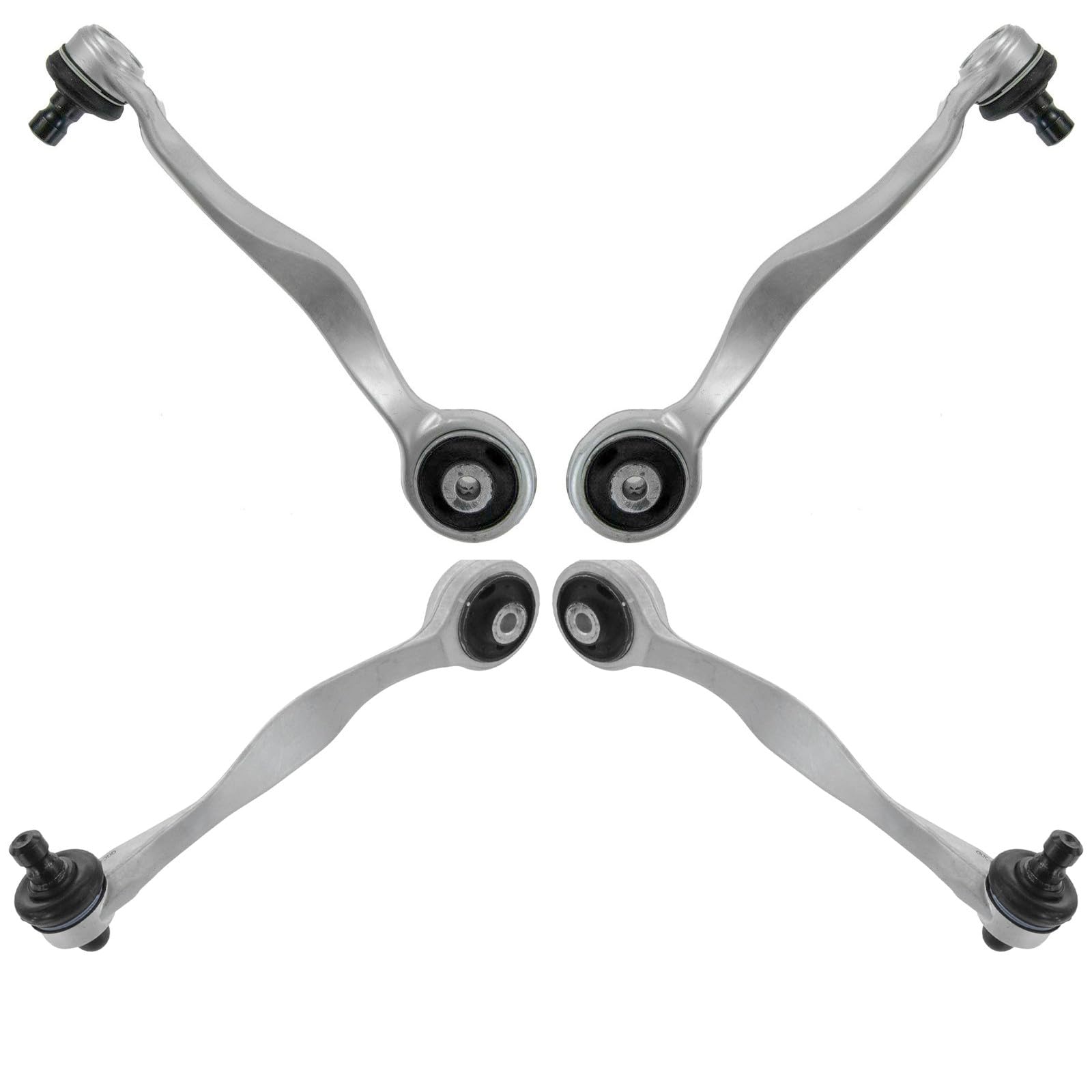 TRQ Front Upper Control Arm with Ball Joint Set 4 Piece Compatible with 1997-1999 Audi A8 1997-2002 A8 Quattro 2001-2003 S8 Image