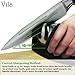 Vila Knife Sharpener with Dual sharpening slots: Polishes and hones blades to Razor Sharpness : Must-have kitchen utensil with Stylish, Ergonomic design : Secure grip and Compact for easy storage