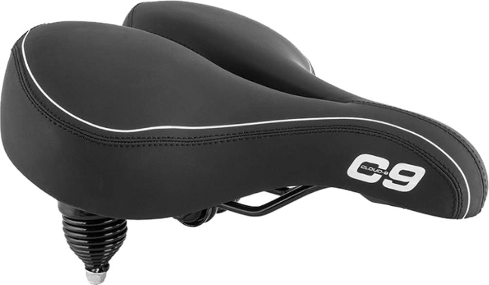 Cloud-9 Unisex XL Memory Foam Bicycle Seat – Air Flow Relief Channel, Black