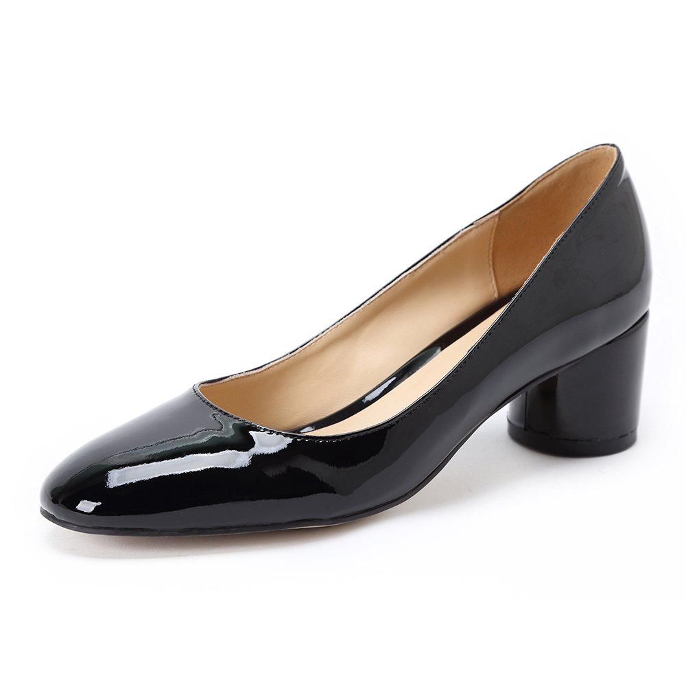 black formal block heels