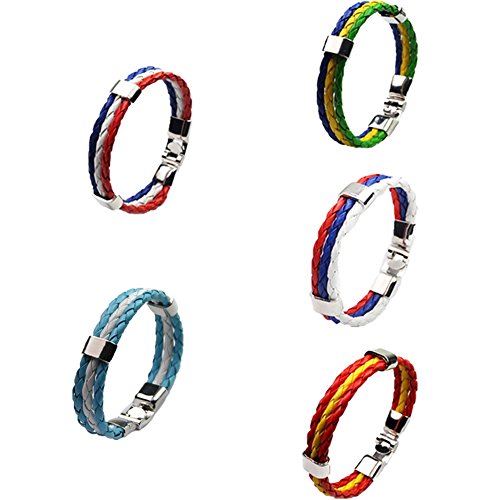 Shuohu FIFA World Cup 2018 - National Flag Braided Bracelet for Fans of (Brazil) - Thumbnail 4