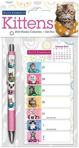 2016 Weekly Wall Calendar - Kittens - Desk Pad - Fridge Magnet