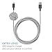 Native Union NIGHT Cable - Lightning to USB Charging/Sync Cable - Extra Long 3 Meter Braided Cable with Weighted Anchor Knot - Compatible with iPhone, iPad, iPod (Zebra)