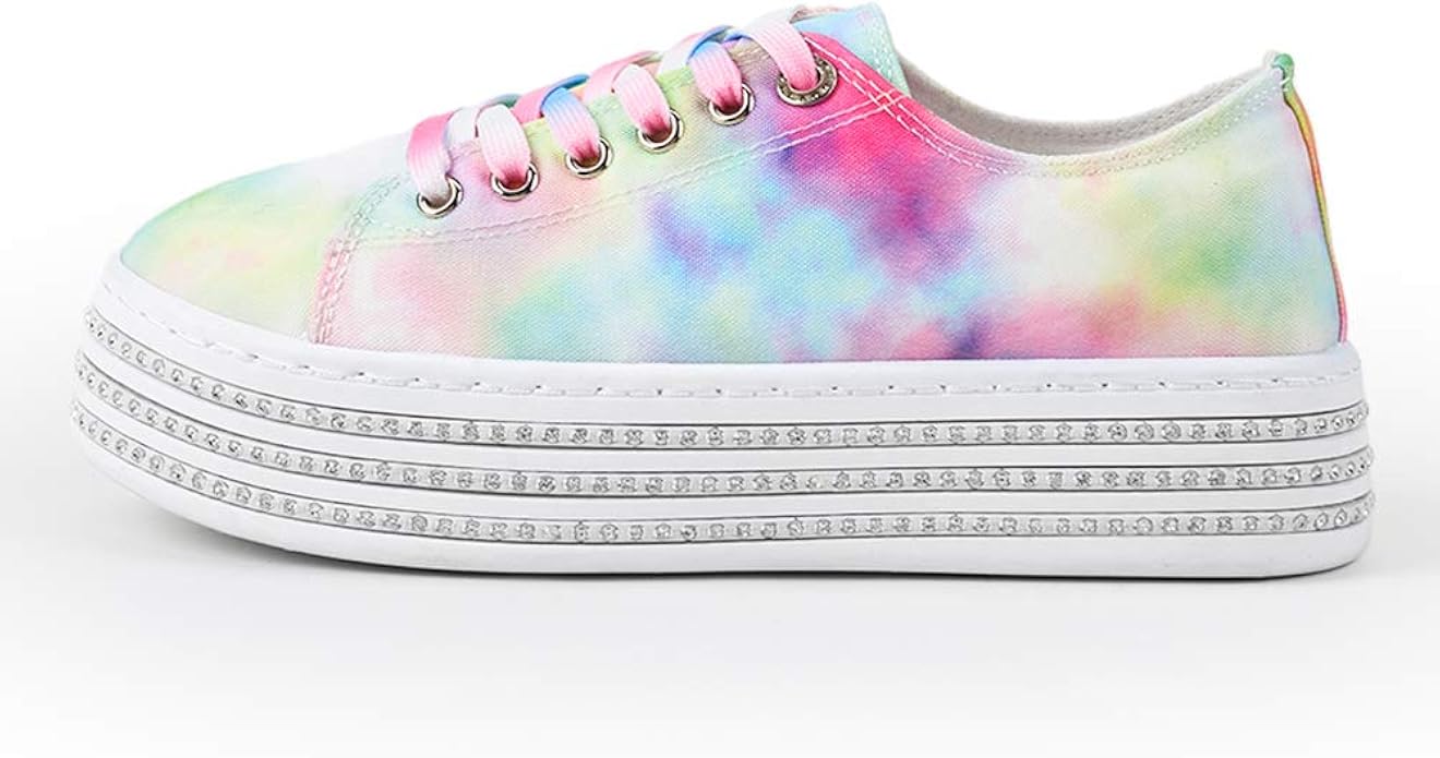 rainbow platform tennis shoes