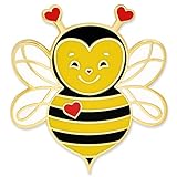 PinMart's Love Bee Valentine's Day Heart Enamel Lapel Pin