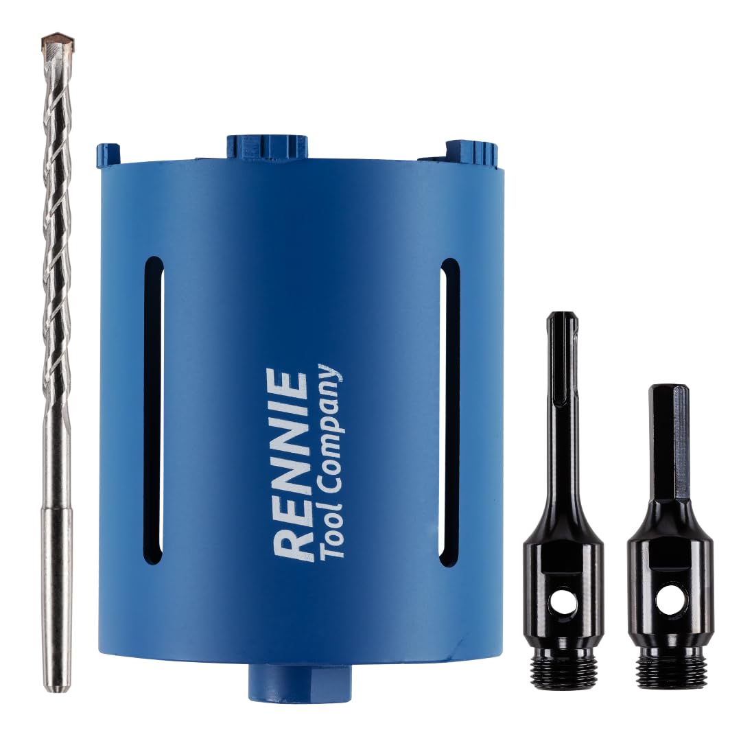 132mm x 150mm Long Diamond Core Drill Bit Set Includes SDS Adapter, Hex Shank Adapter & Centre Drill Bit. To Be Used In Concrete Masonry Brick Block Stone Granite Diamond Drill Bit Core Accessories — image 1