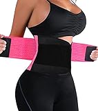 HURMES Waist Trainer Belt for Women - Waist Cincher Trimmer Slimmer Body Shaper Belt (Fluorescent Pink, L)
