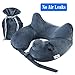 Longfit Soft Velvet Inflatable Travel Neck Pillow with Built-in Pump, Extra-Soft Washable Cover, and Compact Travel Pillow Set for Airplane,Traveling and All Kinds of Relax