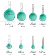 RUNZI 8 Pcs Measuring Cups and Spoons Set Stainless Nesting Green view 2