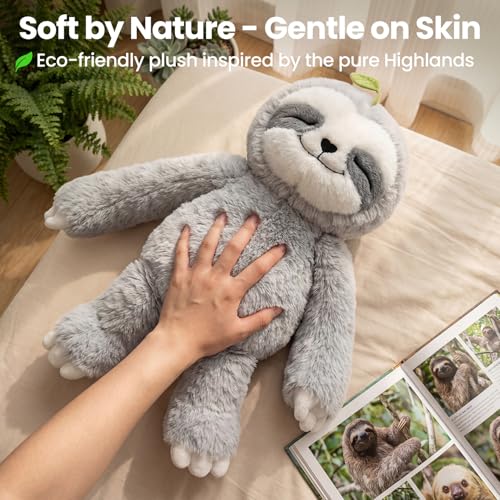 Mewaii Weighted Sloth Teddy Plush, 1.5KG Weighted Stuffed Animal 53CM Pillow for Kids, Soft Weighted Comfort & Cozy Plush Toy Sloth Gifts for Women Girls Adults