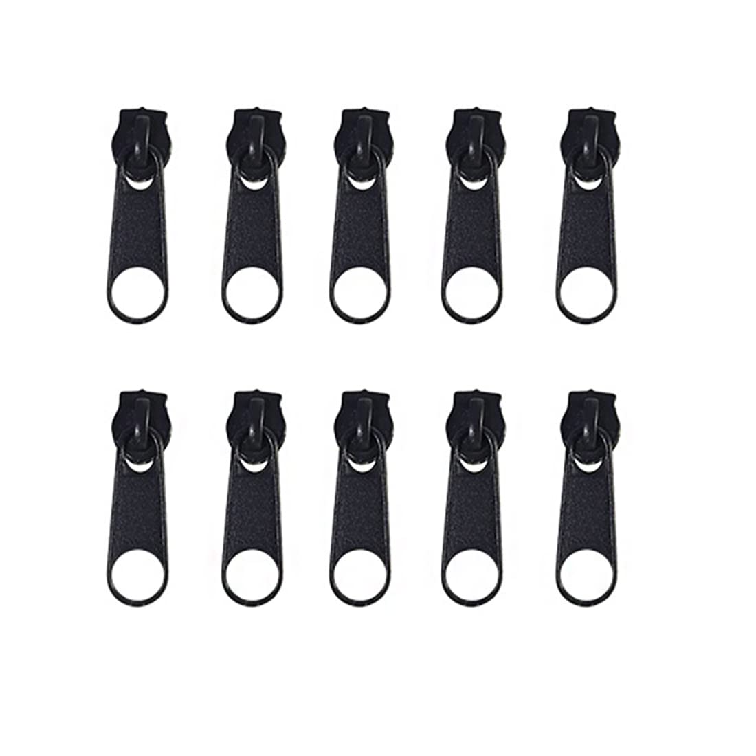 132 Metal Sliders for Nylon Zipper, Free Zipper Slider #3, Zipper Puller to Repair or Mount a Zipper, Black Sliders, (#3, 332) — image 1