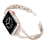 Secbolt Stainless Steel Band Compatible Apple Watch Band 38mm 40mm Women Iwatch Series 4, Series 3, Series 2 1 Accessories Metal Wristband X-Link Sport Strap