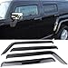 Window Visor Compatible with 2005-2009 Hummer H3, Slim Style Dark Smoke 4PC Set Acrylic by IKON MOTORSPORTS, 2006 2007 2008
