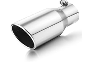A-KARCK Exhaust Tip 3.5 Inch Inlet, 3.5” Inlet 5" Outlet 12" Long Stainless Steel Polished Finish Tailpipe Tip, Bolt On Design