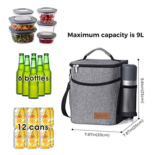 Lifewit 9L 12 Cans Insulated Picnic Lunch Bag with Bottle Holder for