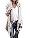 Bigyonger Women's Long Sleeve Button Wrap Open Front Cable Knit Sweater Shawl Cardigans