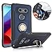 TechVibe LG V30 Case, Slim Drop Protection Cover, Ring Grip Holder Stand, For LG V30 (2017) - Metallic Blue