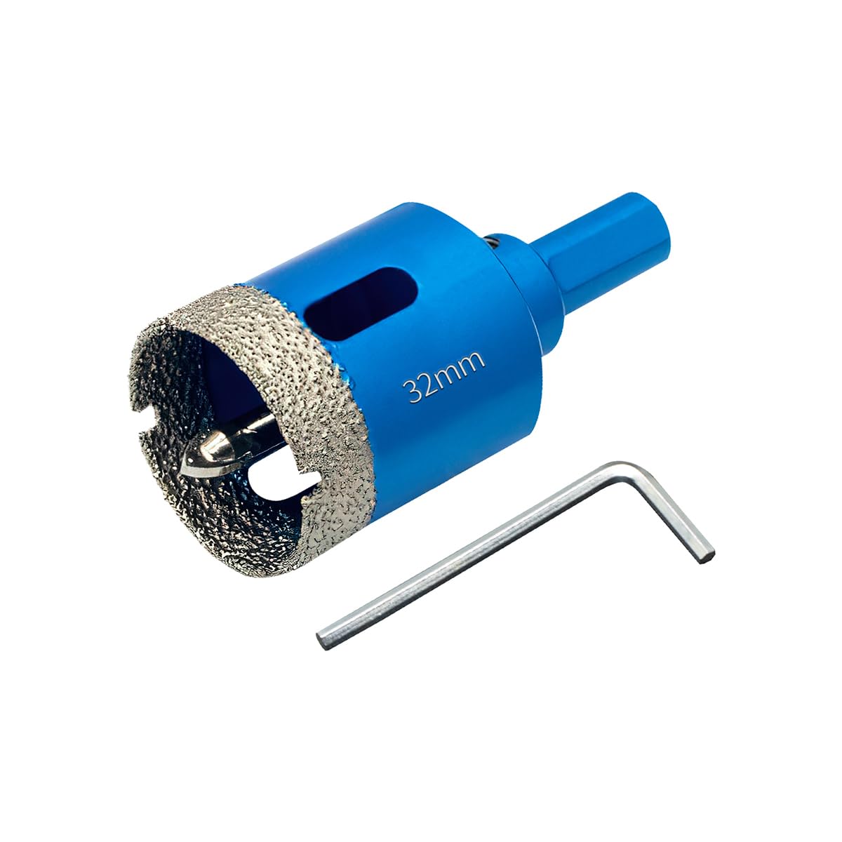 Teronbeta Diamond Hole Saw 32mm with Pilot Center Drill Bit, Vacuum Brazed Diamond Core Hole Cutter for Tile, Porcelain, Glass, Ceramic, Marble — image 1