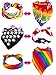 Boao 12 Pieces Cotton Bandanas Tie Dye Face Mask Scarf Boho Double Gradient Sides Printed Classic Novelty Headband Paisley Handkerchief Head Wraps Cowboy for Hippie for Men Women Party Outdoor Favor