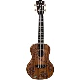 Luna UKECORAL Coral Ukulele All Solid Mahogany with Gig Bag, Satin
